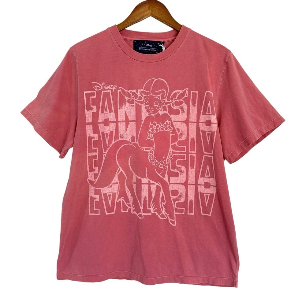 Stella McCartney x Disney Fantasia Print T-Shirt Unisex XS Washed Fuschia Pink